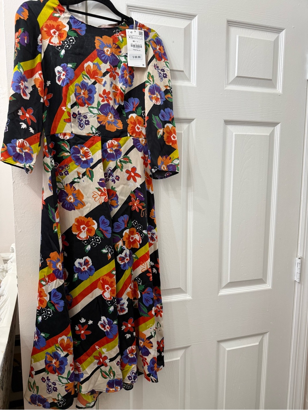 Zara Floral Maxi Dress in Black, Cream, Purple, Orange, Green